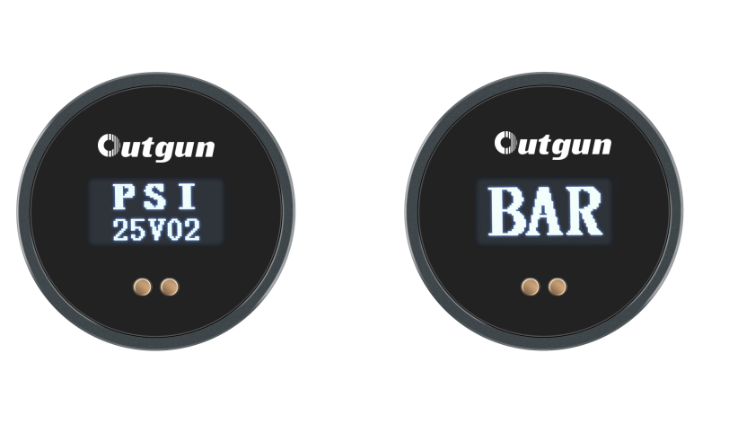 【Outgun】255Oled Gauge 50bar 300bar- PSI/Bar readout 1/8bspp 1/8NPT thread